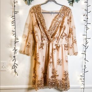 Rose Gold Long Sleeve Dress